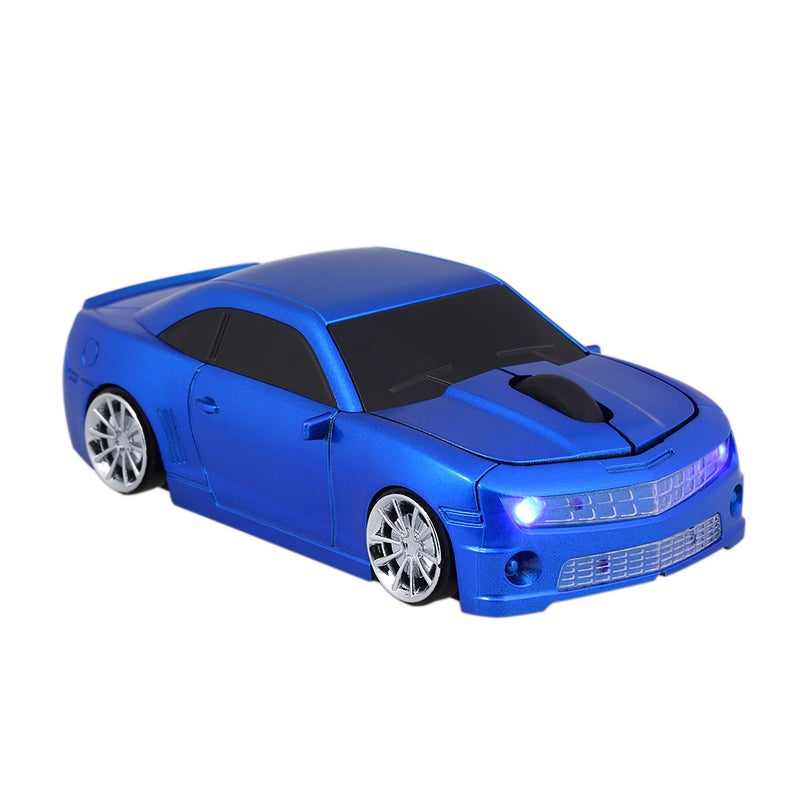 2.4G Wireless Car USB Computer Mice Car Shape 1000 DPI with LED Light Receiver for PC Laptop Blue - Image 1