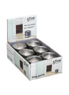 Five Simply Smart Heavy Duty Metal and Plastic Door Stopper Silver and Black 2 x 7.4 x 7 cm 216721061  - Image 2