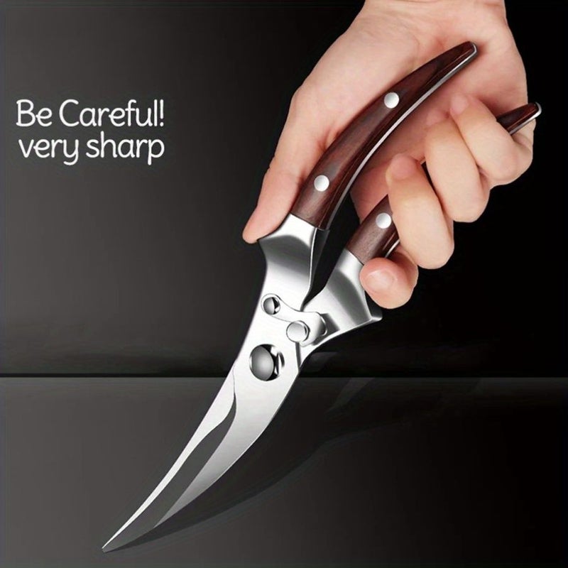 Germany Strong Kitchen Scissors High Quality Stainless Steel Chicken Bone Shears Fish Cutter Scale Clean Cook Knife Chicken Wings Fish Killing BBQ Food Outdoor Camping Tools - Image 4