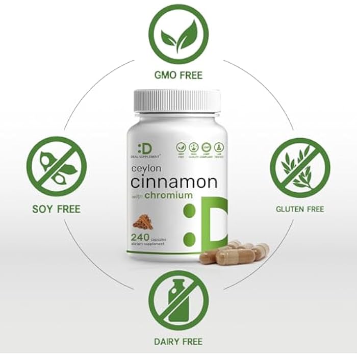DEAL SUPPLEMENT Ceylon Cinnamon with Chromium 1000mcg, 240 Capsules | Active Inner Bark Extract, True Sri Lanka Source | Natural Cinnamon Supplements - Image 5