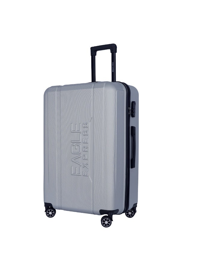 Eagle Express Patron ABS Hard Trolley Luggage - 28 inch - Silver - Free Protective Cover - 1-Year Warranty - Image 1