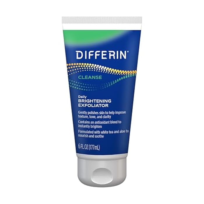 Differin Face Scrub Daily Brightening Exfoliator, Improves Tone and Texture for Acne Prone Skin, Green, 6 Fl Oz (Packaging May Vary) - Image 1