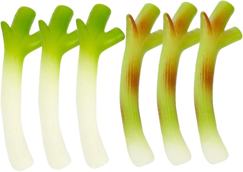 Cabilock 6pcs Artificial Green Onions Simulation Scallions Decorative Fake Vegetables Lifelike Plastic Vegetable Models for Home Kitchen Party Display - Image 1