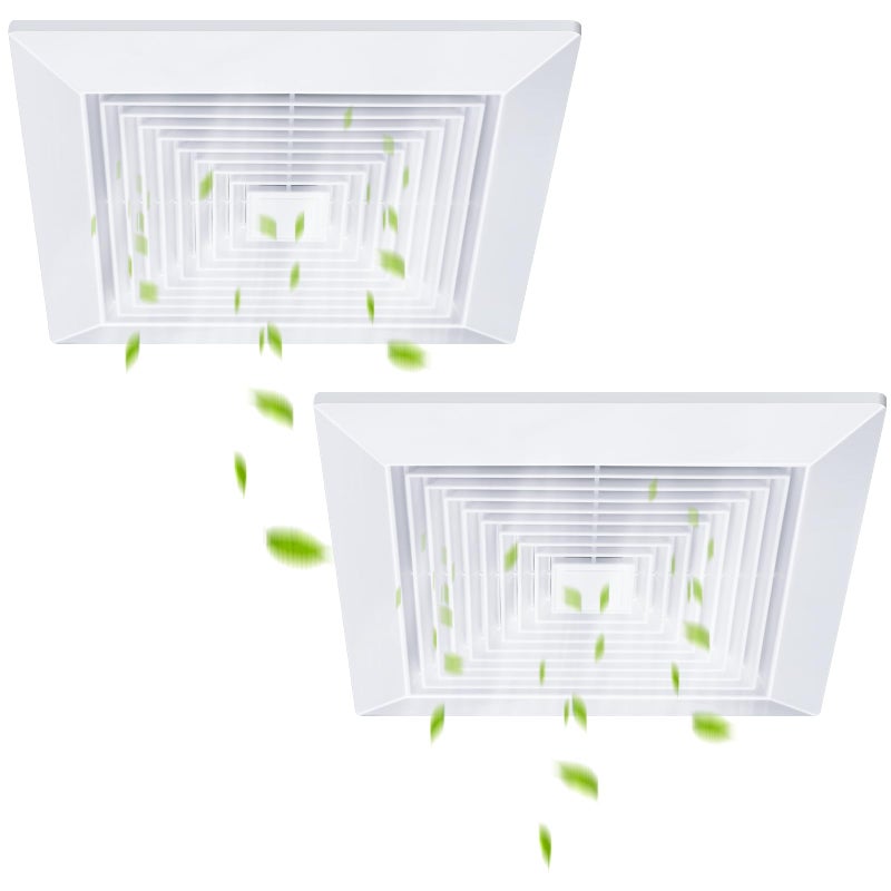 Baquler 2 Pcs Exhaust Bathroom Fan Cover Bathroom Ceiling Grille with Springs Plastic Replacement Vent Fan Fits Models 663 670 671 675 688 689 Ventilation Plastic Cover White 96 x 96
