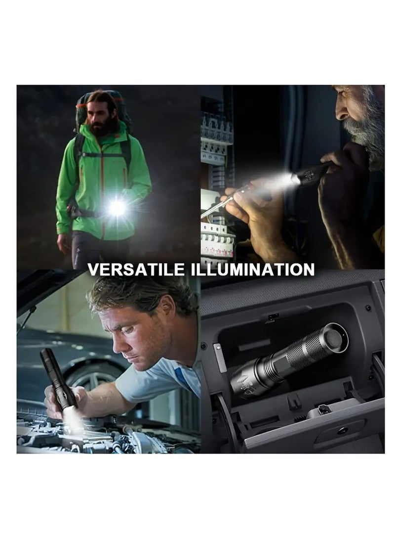 2pack LED Flashlights: Portable Handheld Tactical Flashlights For Outdoor Camping & Hiking - Zoomable & Bright-not include battery - Image 2