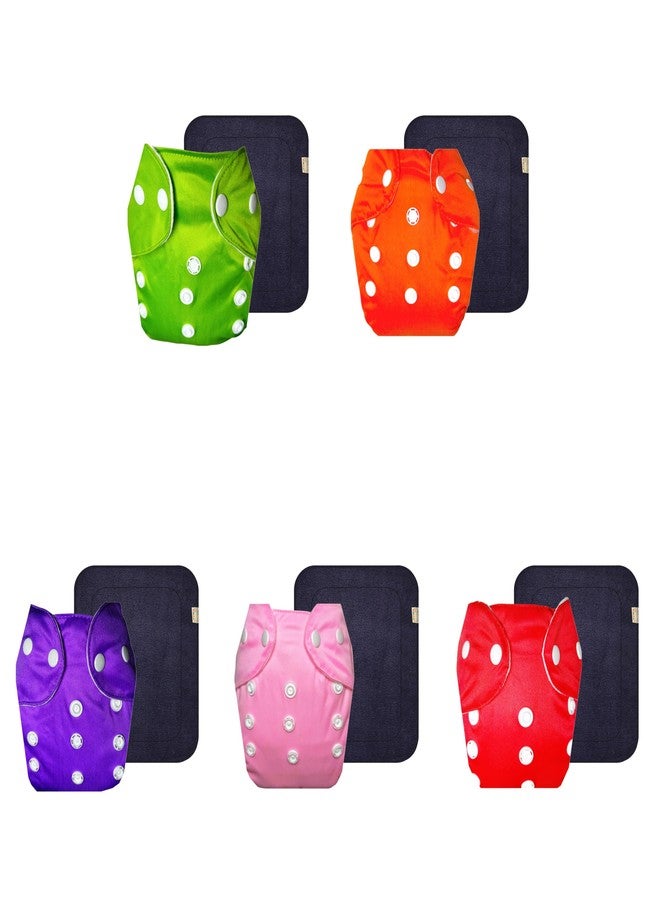 حفاضات قماشية دمبلدو لايت مع حشوة رمادية (عبوة من 5) | ناعمة ولطيفة | وسادة ماصة من 6 طبقات | أزرار كبس قابلة للتعديل | ضرورية للاستخدام اليومي | من 3 أشهر إلى سنتين | للجنسين - Image 1