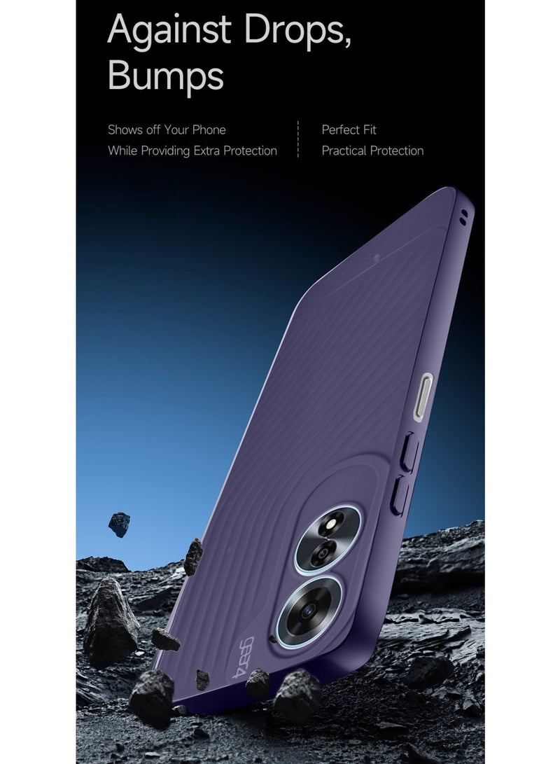 جيرفور غطاء حماية من السيليكون السائل الناعم مع نسيج مموج لهاتف أوبو A60 4G 2024 Gear4 أرجواني باذنجاني - Image 4