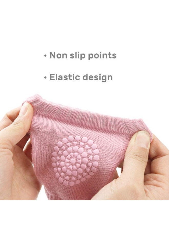 Kalevel Baby Knee Pads Infant Knee Protector Cotton Baby Crawling Knee Pads Elastic Knee Sleeve Elbow Knee Pads Toddler Anti Slip Knee Pads for Baby Boy Girl 0-3 year (2 Pairs, Green + Pink) - Image 1