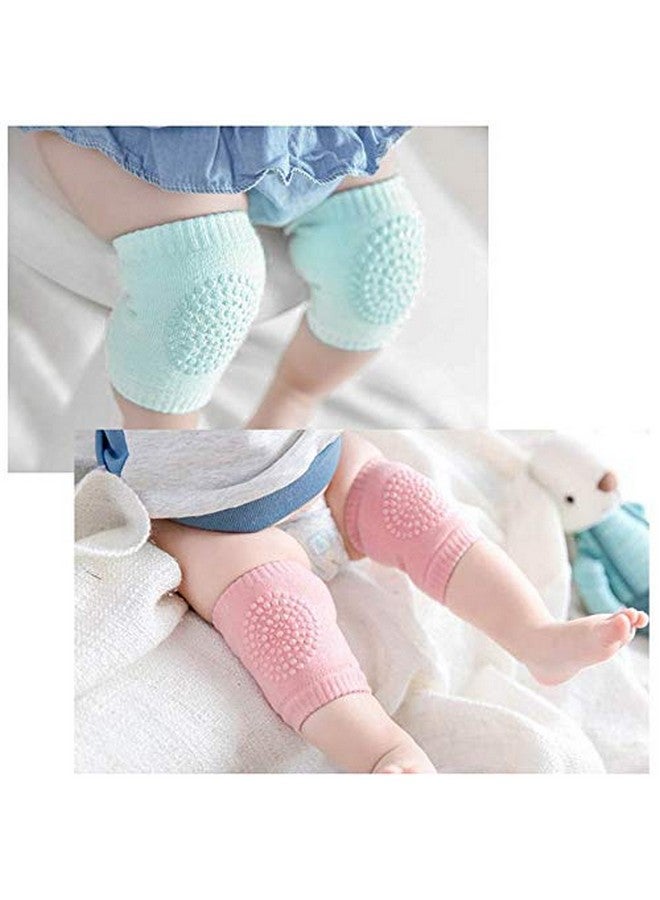 Kalevel Baby Knee Pads Infant Knee Protector Cotton Baby Crawling Knee Pads Elastic Knee Sleeve Elbow Knee Pads Toddler Anti Slip Knee Pads for Baby Boy Girl 0-3 year (2 Pairs, Green + Pink) - Image 4