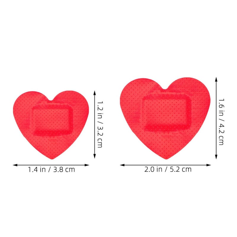 Waterproof Breathable Heart Shaped Adhesive Bandages Set 38x35mm 52x42mm for First Aid Travel - Image 3