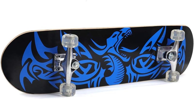 Chrome Wheels 31 inch Skateboard Double Kick Skate Board Cruiser Longboard 8 Layer Maple Deck Skateboards for Kids and Beginners - Image 3