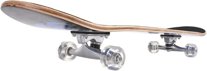 Chrome Wheels 31 inch Skateboard Double Kick Skate Board Cruiser Longboard 8 Layer Maple Deck Skateboards for Kids and Beginners - Image 2