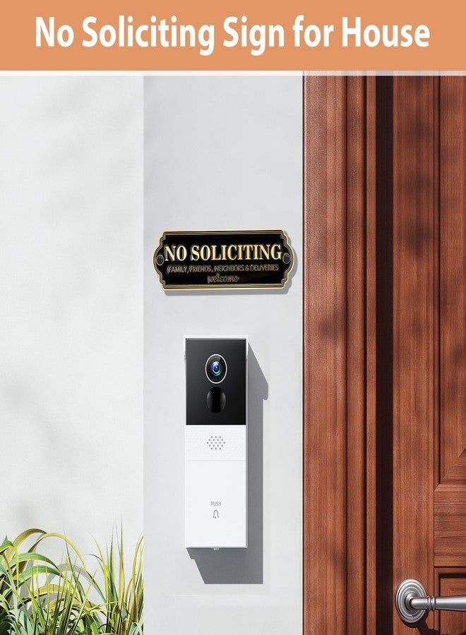 Frohllia Brass No Soliciting Sign - Elegant No Soliciting Sign for House, Handmade Wall Plaque for Home & Office, Traditional Door Decor for House, Business, Front Porch - Easy to Install (Brass No Soliciting - Image 5