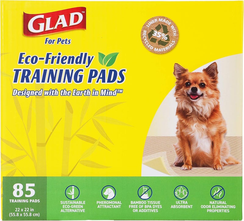 Glad for Pets Earth Friendly Bamboo Training Pads | Eco Friendly Puppy Pads for All Dogs | 85 Super Absorbent Puppy Training Pads, Deodorizing Dog Training Pads for Pets, Beige, Model Number: FF13710 - Image 2