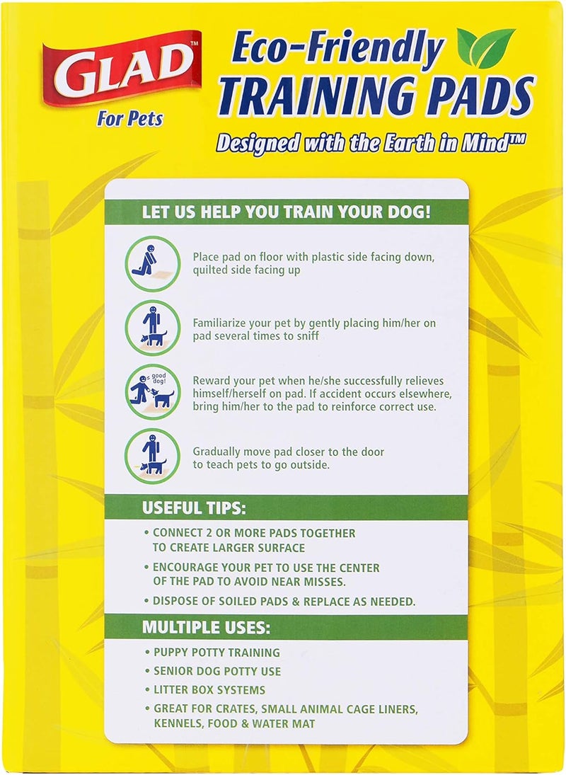 Glad for Pets Earth Friendly Bamboo Training Pads | Eco Friendly Puppy Pads for All Dogs | 85 Super Absorbent Puppy Training Pads, Deodorizing Dog Training Pads for Pets, Beige, Model Number: FF13710 - Image 3