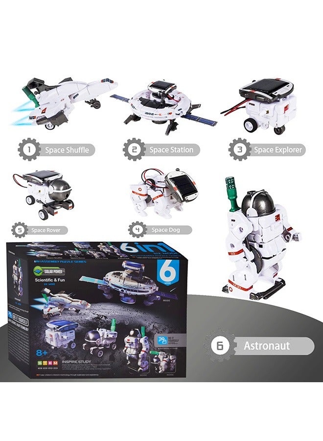 6-in-1 STEM Projects for Kids Age 6-16, Ufanore Solar Robot Kit Science Educational Set, DIY Building Toys Gift for Boys and Girls Age 6 7 8 9 10 11 12 13 14 15 16 Years Old, Solar and Battery Powered - Image 1