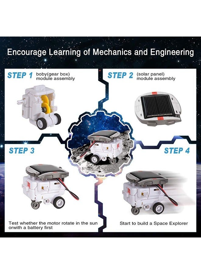6-in-1 STEM Projects for Kids Age 6-16, Ufanore Solar Robot Kit Science Educational Set, DIY Building Toys Gift for Boys and Girls Age 6 7 8 9 10 11 12 13 14 15 16 Years Old, Solar and Battery Powered - Image 3