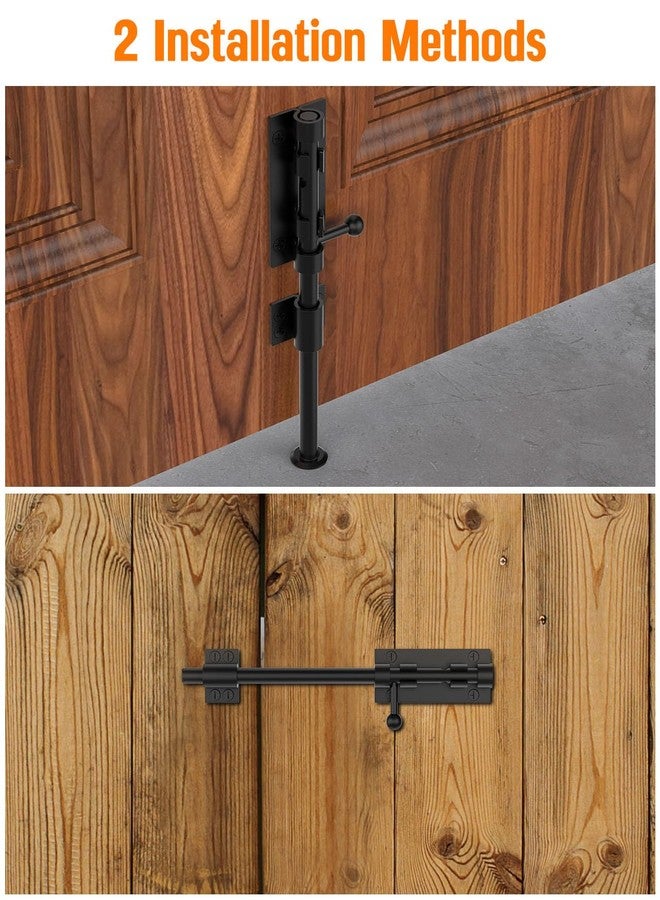 YogePote 10" Door Lock Bolt Gate Latch, 304 Stainless Steel Heavy Duty Fence Slide Door Latches Hardware, Gates Locks Barrel Bolt Locking Sliding Bolt Latch for Wooden Fence Yard Shed Barn - Image 4