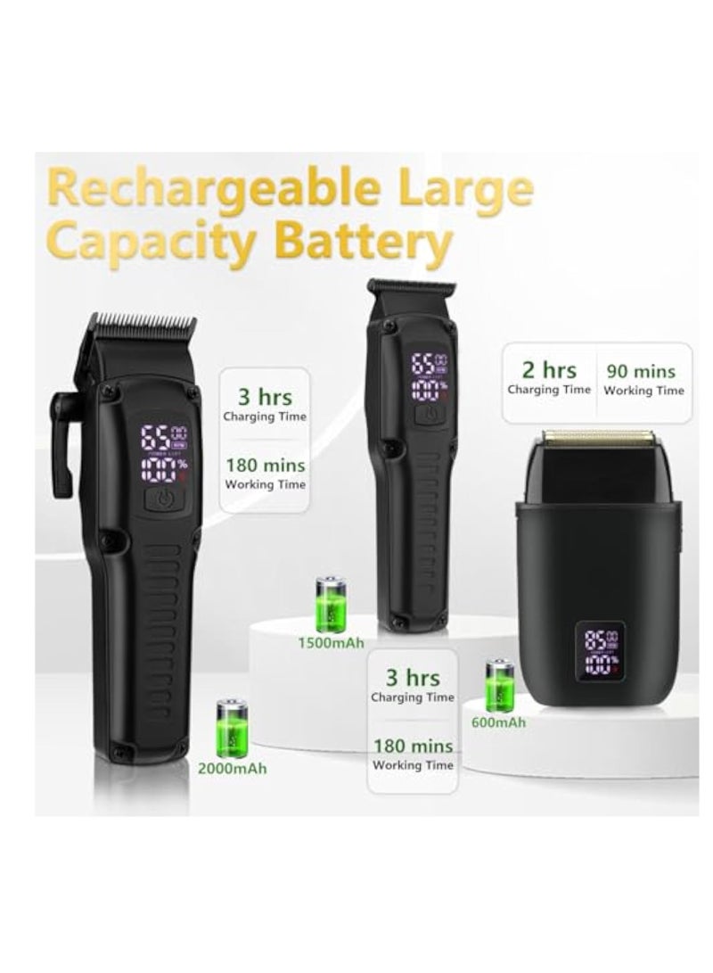 SOLARAE Clippers and Trimmers Set, Electric Shavers Set, Hair Clippers for Men Professional, Cordless Beard Trimmer for Men, Hair Trimmer Rechargeable, Barber Clippers for Haircut Grooming, Razor with Case - Image 5