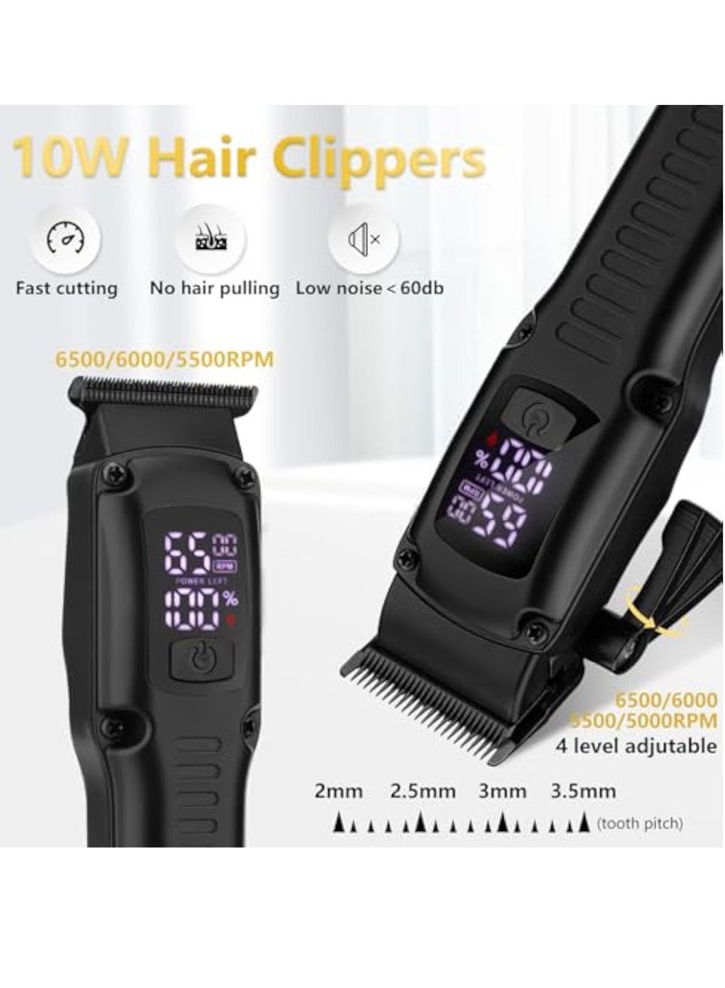 SOLARAE Clippers and Trimmers Set, Electric Shavers Set, Hair Clippers for Men Professional, Cordless Beard Trimmer for Men, Hair Trimmer Rechargeable, Barber Clippers for Haircut Grooming, Razor with Case - Image 2