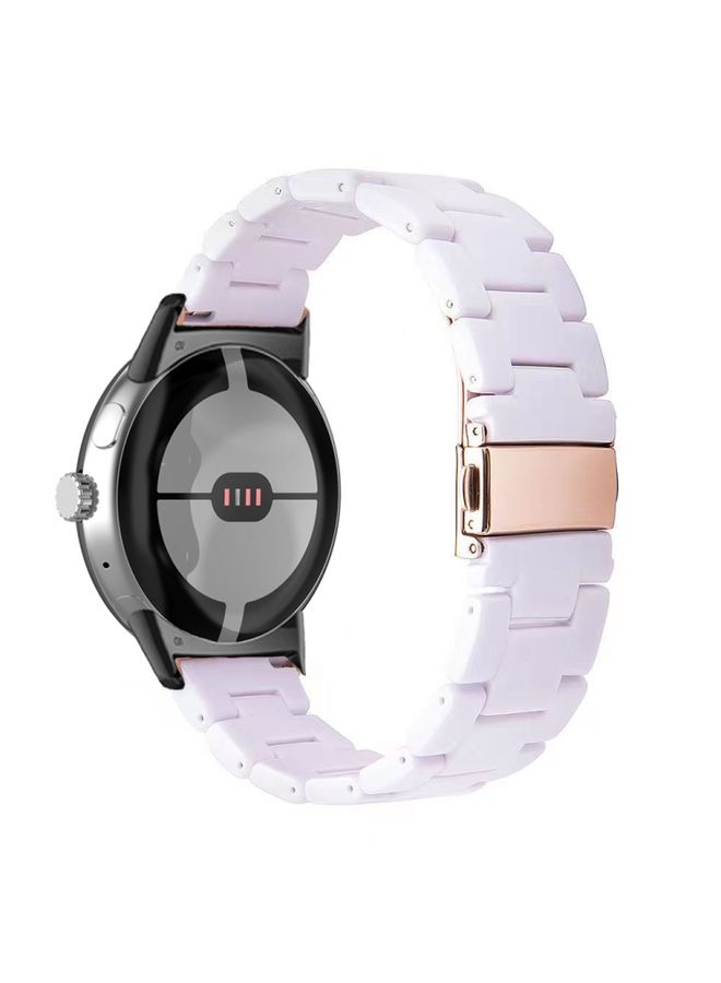 Replacement Strap For Google Pixel Watch Three-beads Resin Watch Band White