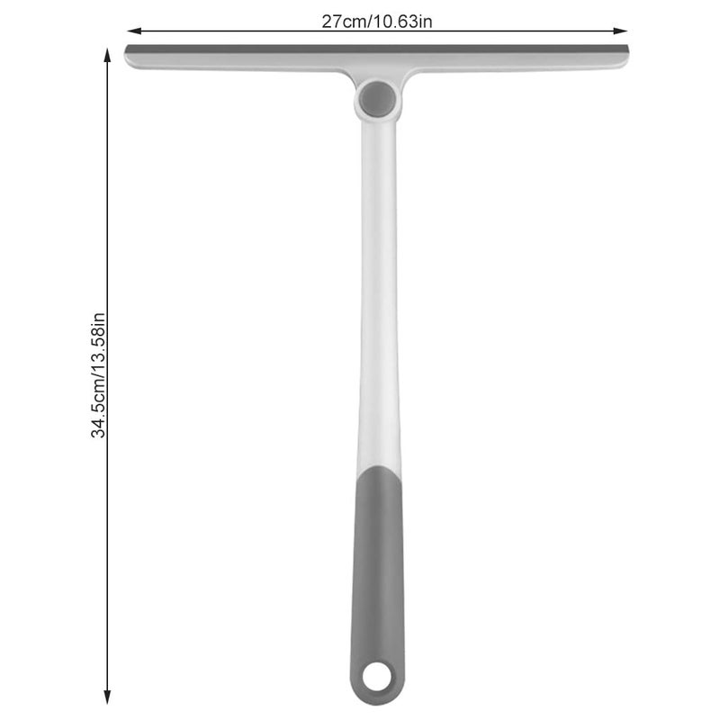 FS COOL Portable 360 Rotate TPR Silicone Wiper Floor Rotatable T Type Design with Long Handle Glass Cleaning Wiper with Angle Hanging Hole Pack of 2 Grey - Image 2
