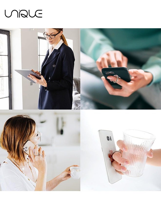 Unique 4Pcs Cell Phone Ring Holder Flower Shape Phone Ring Holder Metal Finger Grip Finger Kickstand 360° Rotation Universal Finger Ring Phone Grip Compatible With All Smartphone  - Image 5