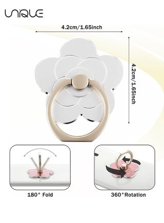 4Pcs Cell Phone Ring Holder Flower Shape Phone Ring Holder Metal Finger Grip Finger Kickstand 360° Rotation Universal Finger Ring Phone Grip Compatible With All Smartphone - view 2