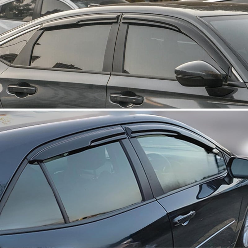 TONOYTIM Window Visors for 2022-2025 Honda Civic Sedan - 4PCS Smoke Tint Side Window Deflectors, Outside Mount Rain Guards, Easy Tape-On Installation, Weather Protection & Reduce Wind Noise - Image 2