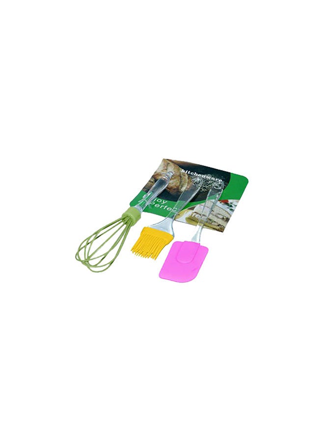 ALSAHAH 3 - Pieces Tools Cooking Set: Oil Brush, Egg Beater And Spoon