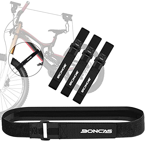 Boncas Adjustable Bike Rack Strap 24" Bicycle Wheel Stabilizer Straps with Innovative Gel Grip Keep The Bicycle Wheel from Spinning - Black 4 Pack - Image 1