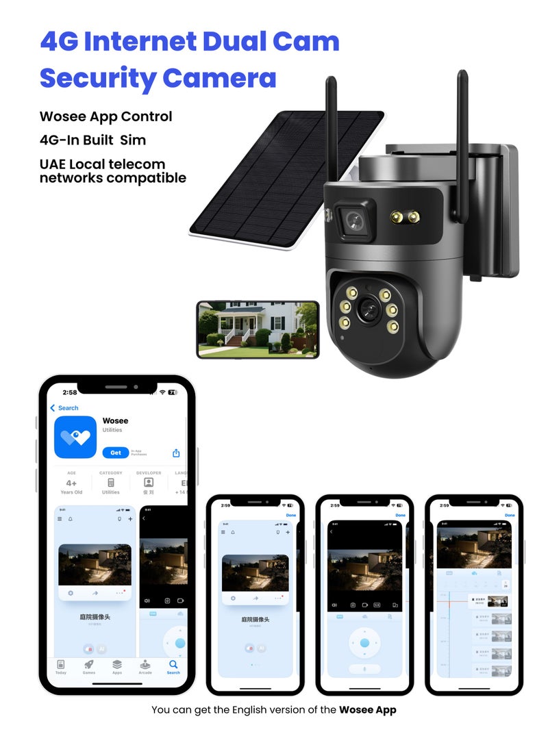 4G AOV Solar Internet Camera – Dual Cam Outdoor Wireless CCTV with Night Vision, Human Detection, 2-Way Audio, Waterproof, SIM Card Support, Motion Alerts - Image 4
