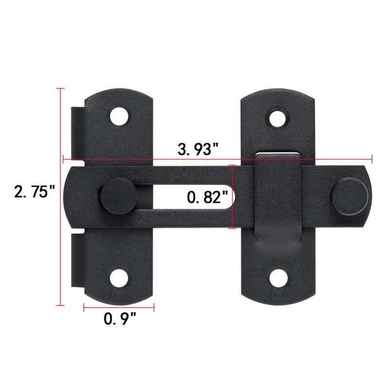 INIRET 2 Packs Barn Door Latchesï¼Œ3.93â€ x 2.75â€ Matte Black Stainless Steel barn gate flip Door Latch Bi-fold Door Lock,Sliding Door Antique Lock Gate Latches Wine Cabinet Closet Door Latches - Image 2