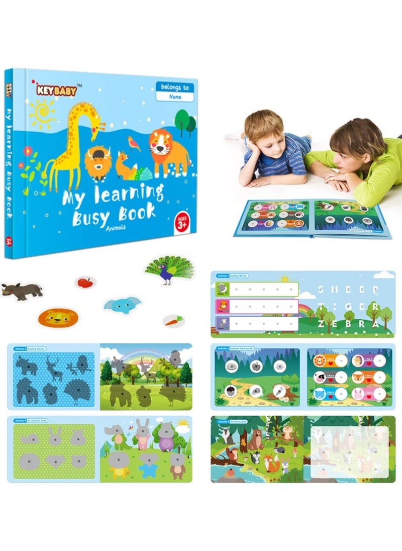 Y&D Montessori Busy Book for Toddlers, Preschool Learning Activities Toys Sensory Educational Toddlers to Develop Skills, Autism Gift Boys and Girls (Animals)  - Image 1