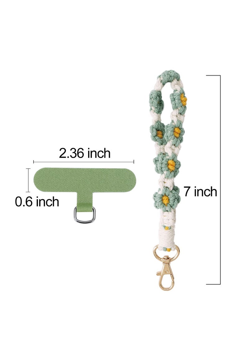 SYOSI - Boho Macrame Phone Wrist Strap, Cell Phone Lanyard with Tether Tab, Smartphone Wristlet Bracelet Keychain with Universal Strap Holder Connector Patch for Women - Image 1