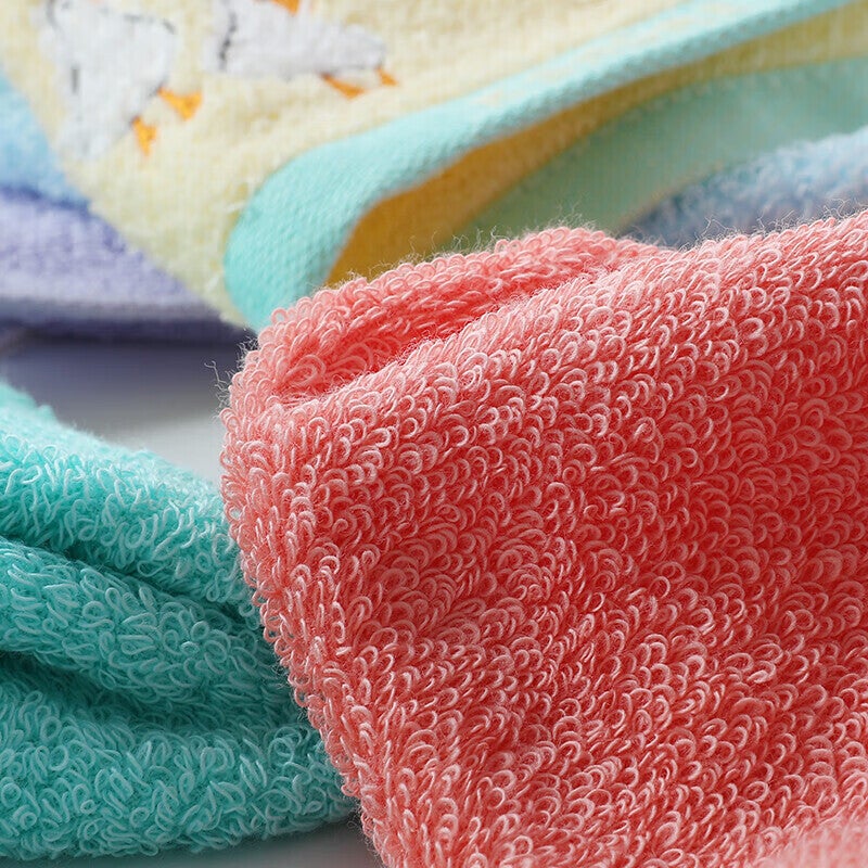 JD Jing Zao KING SHORE Class A Children's Towel, 100% Pure Cotton Small Towel, Baby Towel, Square Towel, Face Washing And Hand Wiping Towel, Face Towel, Pack of 5 - Image 4