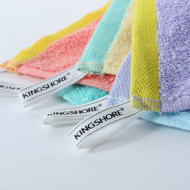 JD Jing Zao KING SHORE Class A Children's Towel, 100% Pure Cotton Small Towel, Baby Towel, Square Towel, Face Washing And Hand Wiping Towel, Face Towel, Pack of 5 - Image 3
