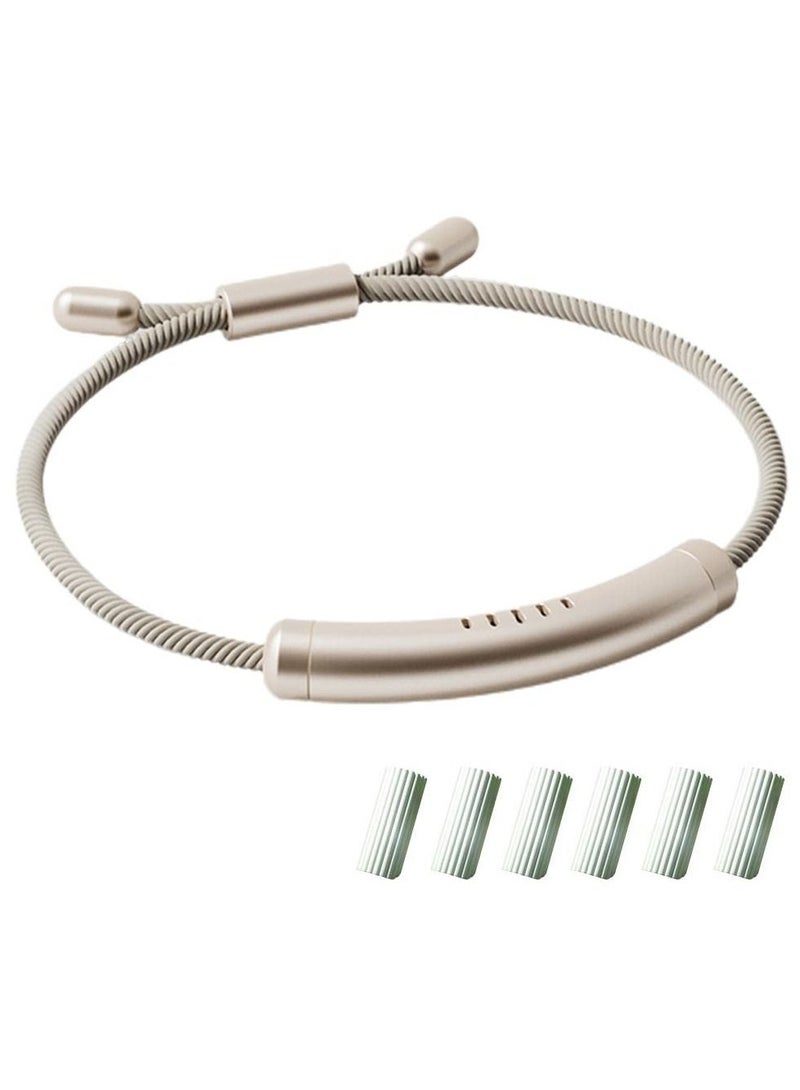 KASTWAVE سوار طارد للبعوض قابل للتعديل بزيت أساسي سوار مضاد للبعوض مع 6 أعواد بديلة سوار مغناطيسي مضاد للبعوض للاستخدام الداخلي والخارجي برحلة 100 بالمئة زيت أساسي نباتي طبيعي - Image 1