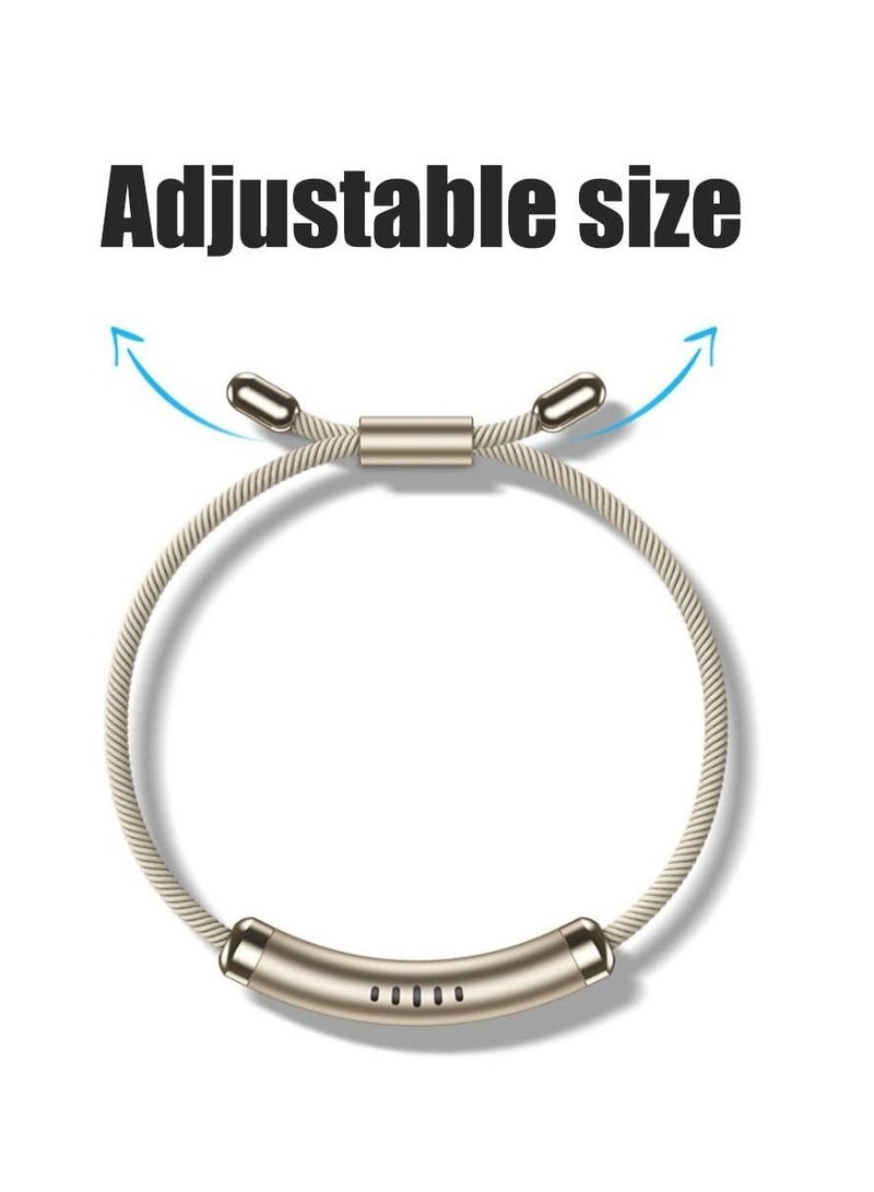 KASTWAVE سوار طارد للبعوض قابل للتعديل بزيت أساسي سوار مضاد للبعوض مع 6 أعواد بديلة سوار مغناطيسي مضاد للبعوض للاستخدام الداخلي والخارجي برحلة 100 بالمئة زيت أساسي نباتي طبيعي - Image 2