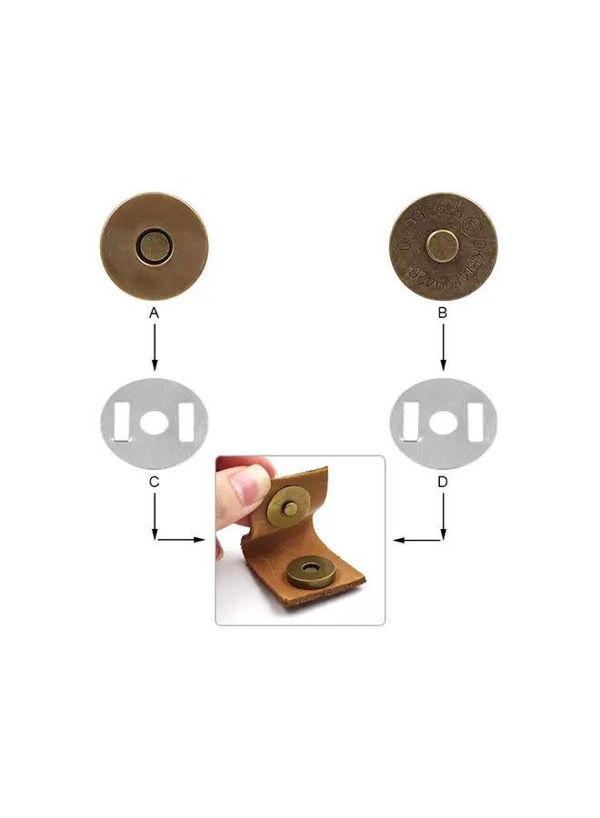 50 Sets Rose Gold 18mm Magnetic Buckle Thick Clothing Fixing Parts Fasteners Wallet Crossbody Bag Shoulder Bag Hardware Accessories For Leather Crafts Projects - Image 4