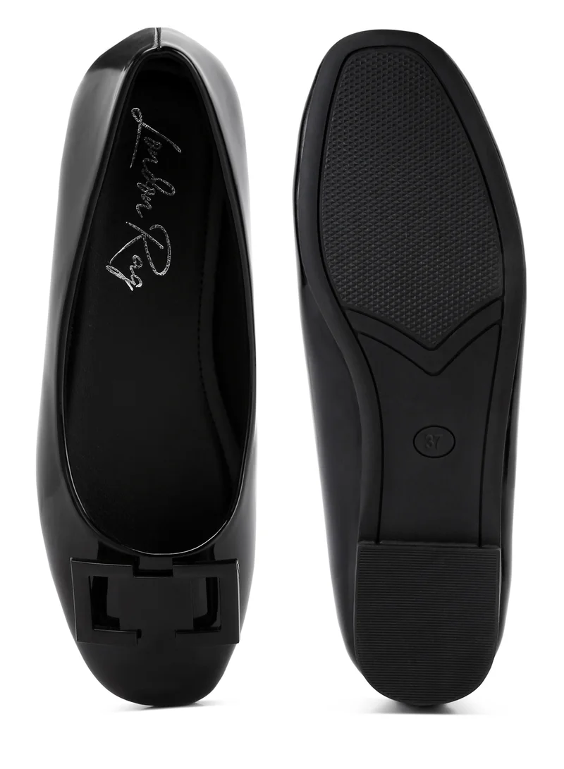 London Rag Embellished Flat Ballerinas in Black