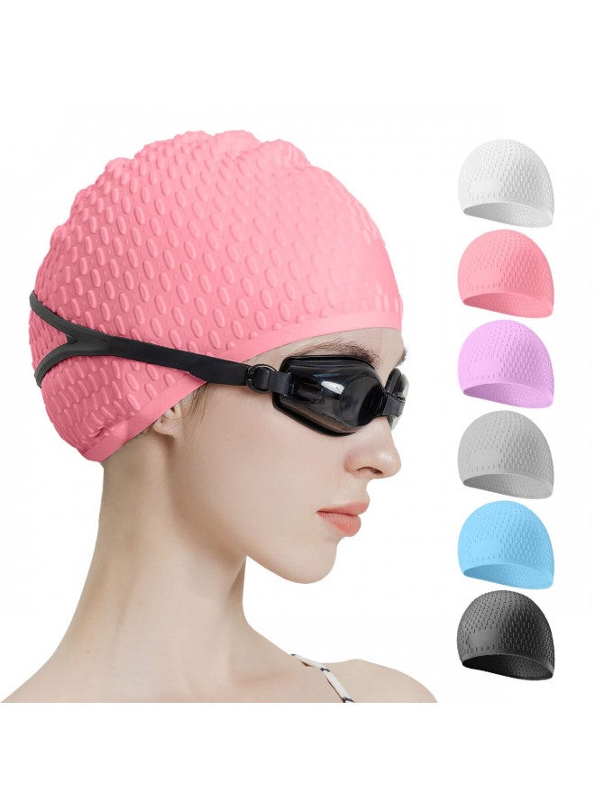 Tripsky Silicone Swim Cap,Comfortable Bathing Cap Ideal for Curly Short Medium Long Hair, Swimming Cap for Women and Men, Shower Caps Keep Hairstyle Unchanged, Large - Image 1