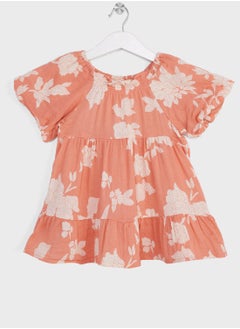 Kids Pleated Ruffle Midi Dress
