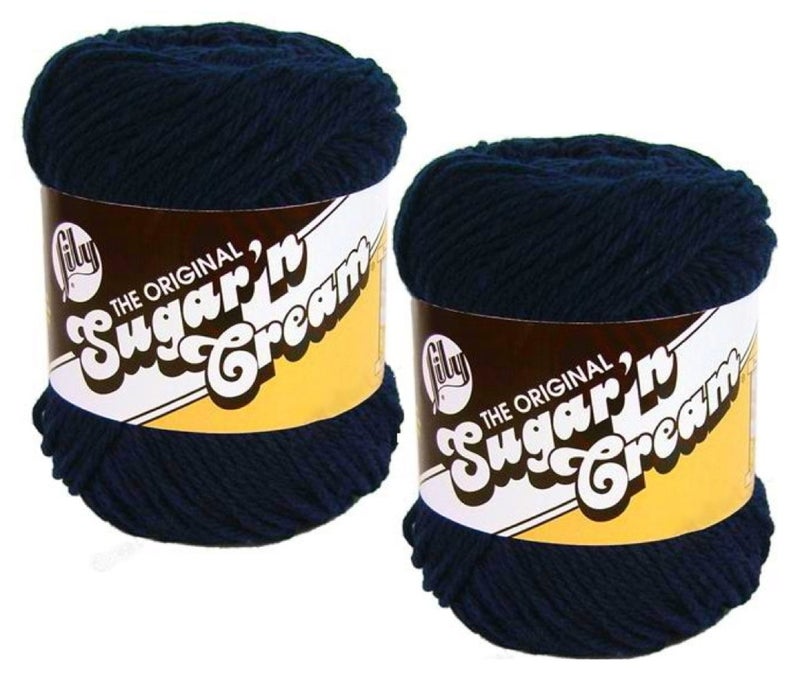 Lily Bulk Buy Lily Sugar n Cream 100 Cotton Yarn 2Pack Bright Navy 0009