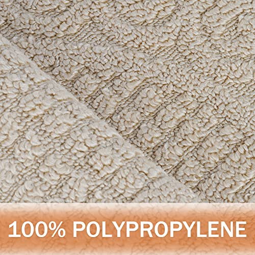 Echaprey Half Round Non-Slip Kitchen Bathroom Toilet Doormat Floor Rug Mat Keeps Your Floors Clean Home Decor (Small, Camel) - Image 4