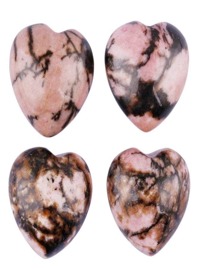 SUNYIK Carved Gemstone Puffy Heart Pocket Stone, Healing Crystal Chakra Reiki, Rhodonite, 0.5", Pack of 10 - Image 2