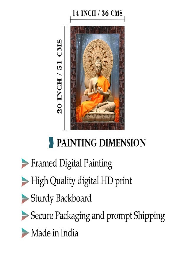 Indianara Goutam Buddha Painting With Frame 20 Inches X 14 Inches - Image 4