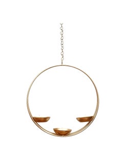 Webelkart Webelkart Premium 3 Diya Shape Round Metal tealight Candle Holder for Home Decoration and Gifts, Eye Shape Candle Holder for Homer and Wall Decorations - (Gold, 9 inches) -Home Decor Items fo Wall  - Image 2