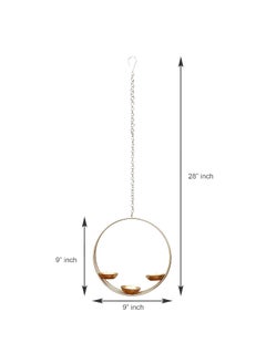 Webelkart Webelkart Premium 3 Diya Shape Round Metal tealight Candle Holder for Home Decoration and Gifts, Eye Shape Candle Holder for Homer and Wall Decorations - (Gold, 9 inches) -Home Decor Items fo Wall  - Image 4