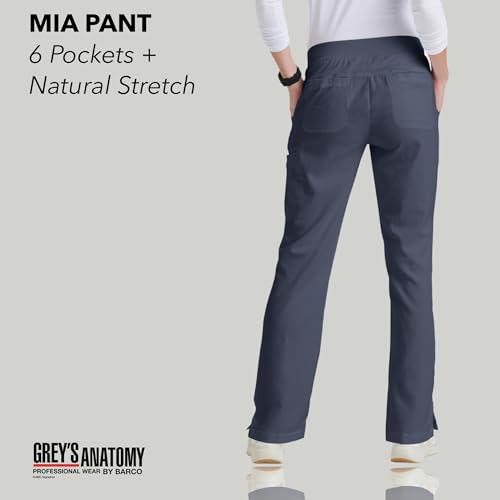 BARCO Grey s Anatomy Classic Mia Scrub Pant for Women Steel, 6-Pocket Low-Rise Straight Leg Bottoms with Natural Stretch, Soil Release Fabric, and Super-Soft Finish Large, Regular Fit - Image 2